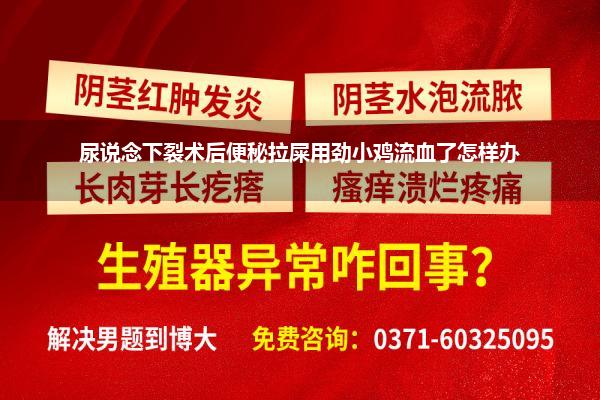 尿说念下裂术后便秘拉屎用劲小鸡流血了怎样办